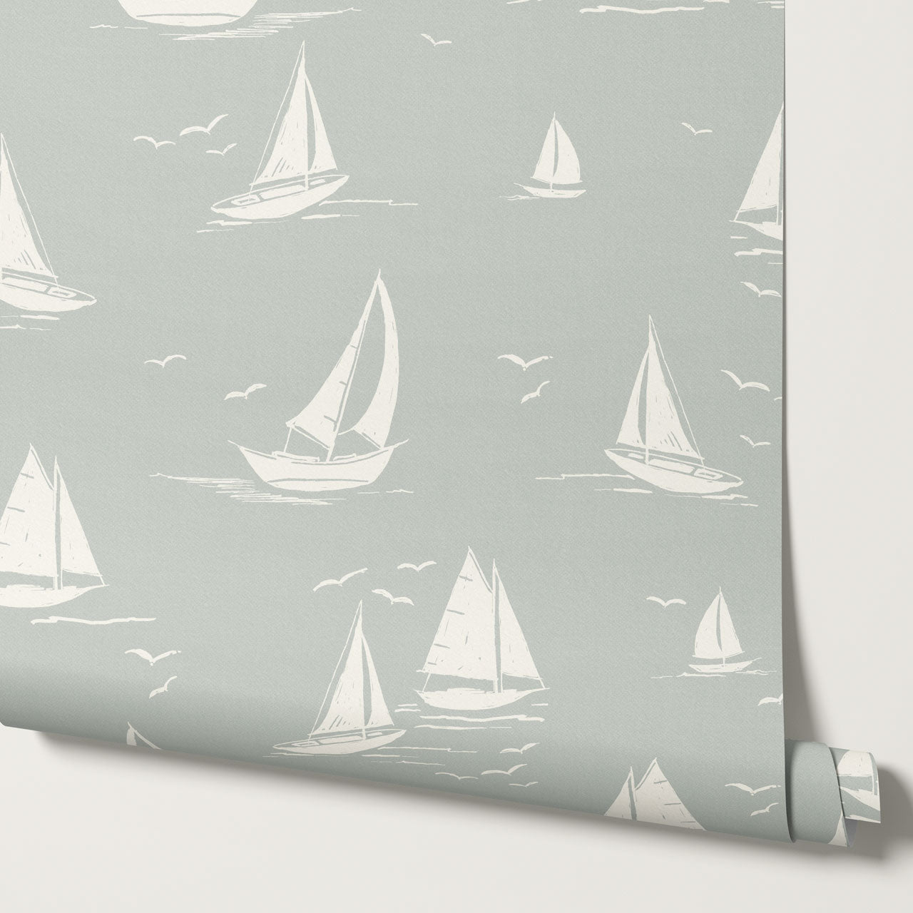 Harper Race Day Sailboats Sea Salt Wallpaper