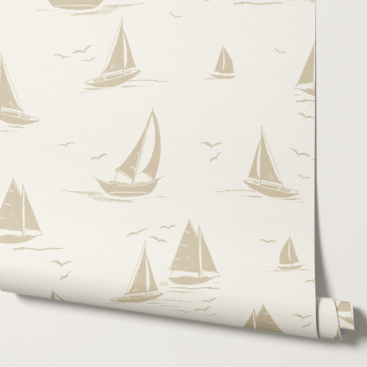 Harper Race Day Sailboats Oat Wallpaper