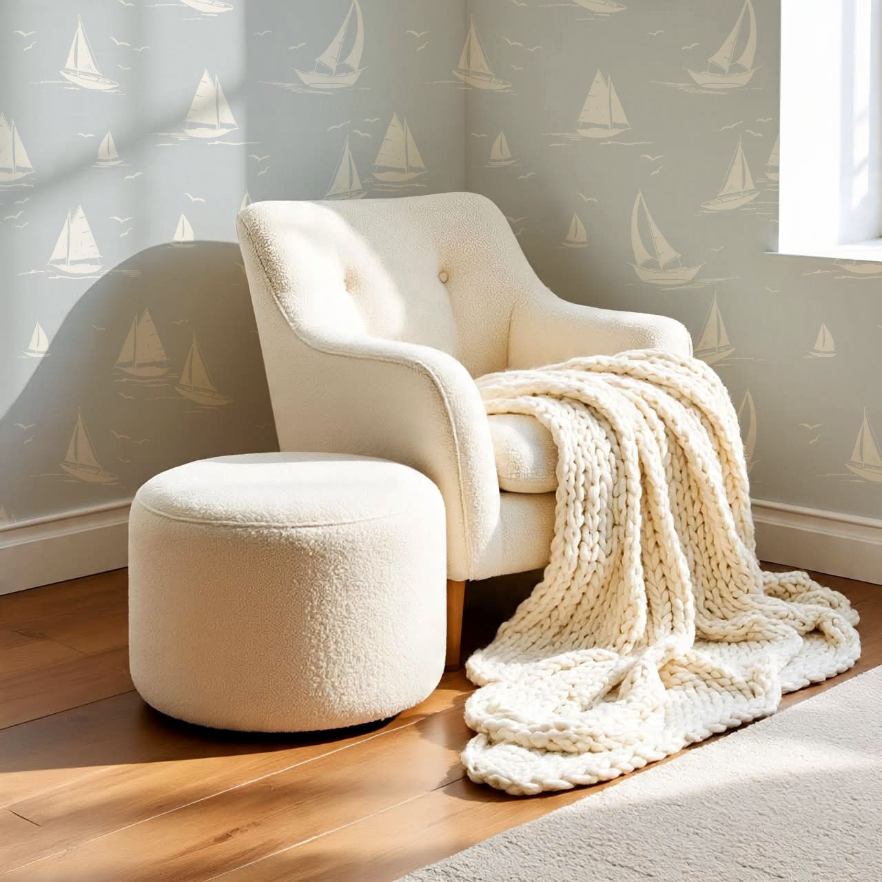 Harper Race Day Sailboats Baby Blue Wallpaper