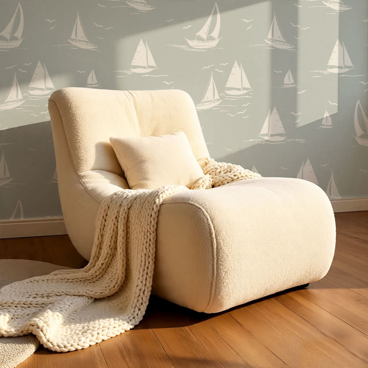 Harper Race Day Sailboats Sea Salt Wallpaper