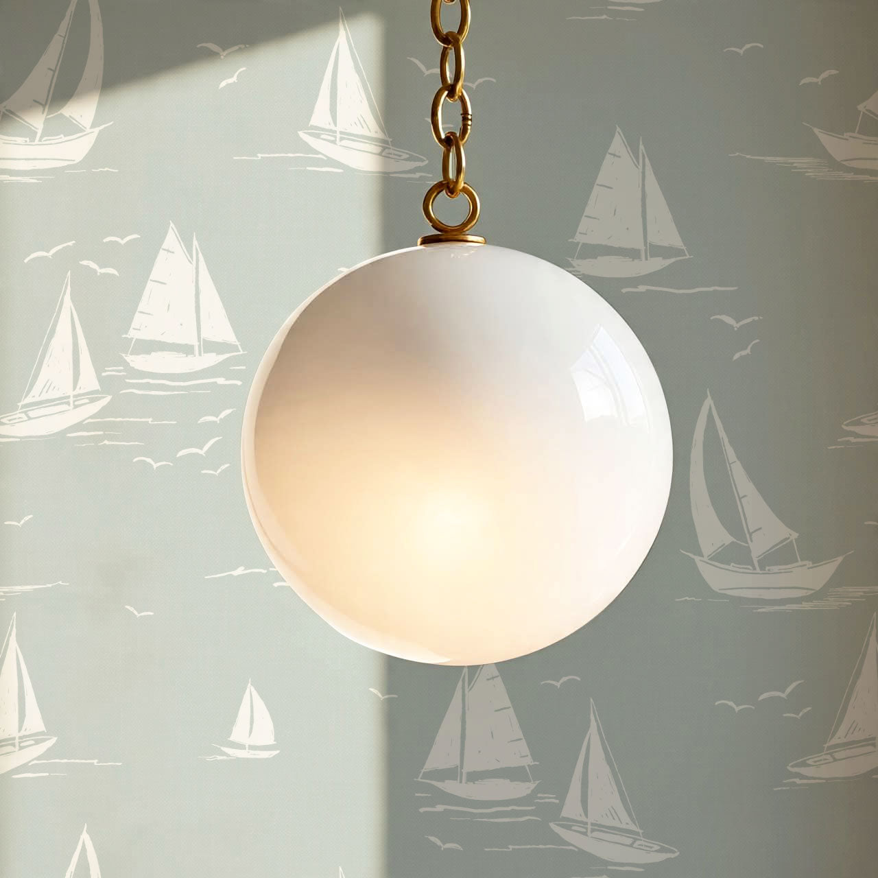 Harper Race Day Sailboats Sea Salt Wallpaper