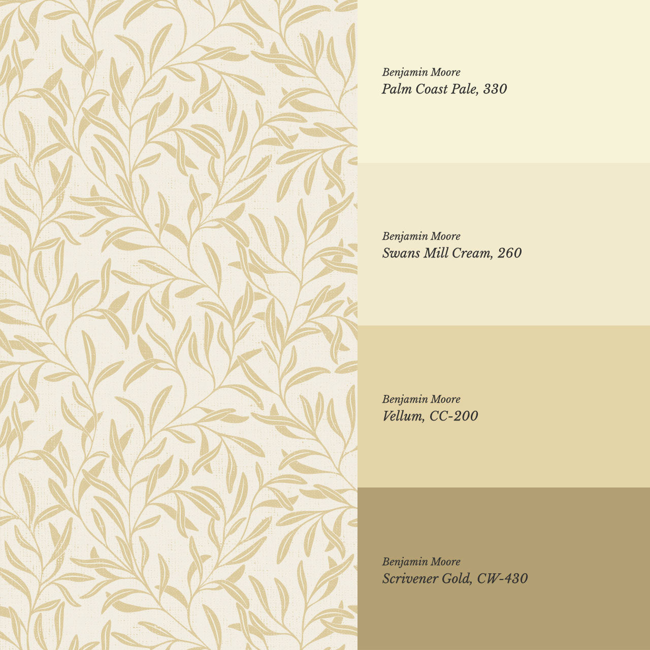Haven Foliage Vines Butter Cream Wallpaper