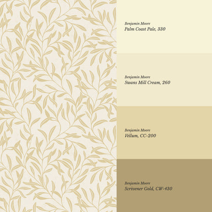 Haven Foliage Vines Butter Cream Wallpaper