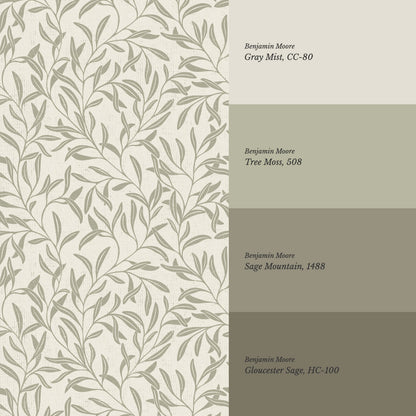 Haven Foliage Vines Sage Wallpaper