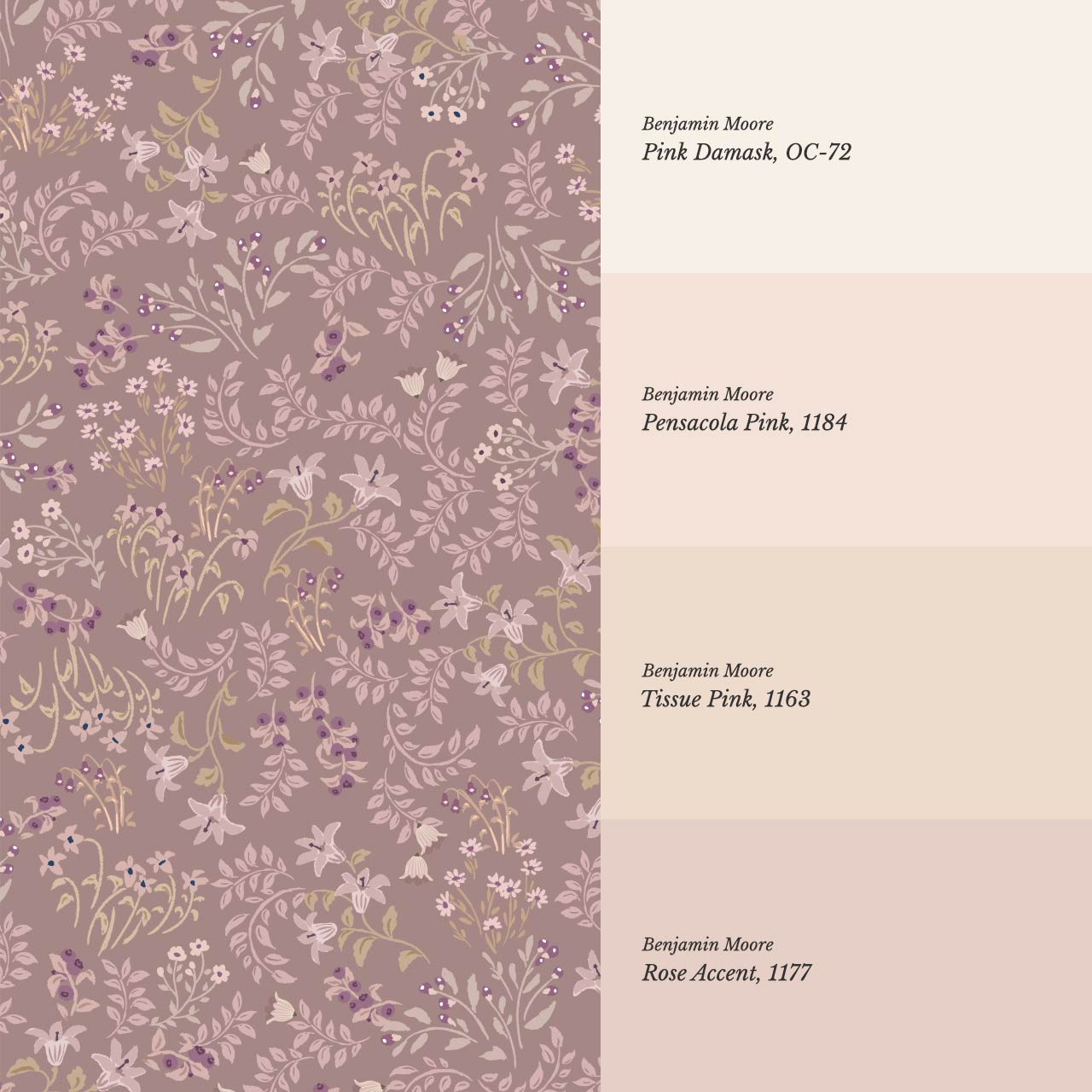Hazel Wildflowers Mauve Wallpaper