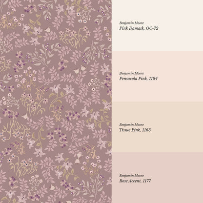 Hazel Wildflowers Mauve Wallpaper