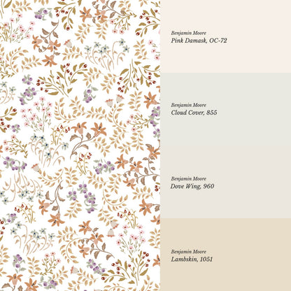 Hazel Wildflowers White Dove Wallpaper