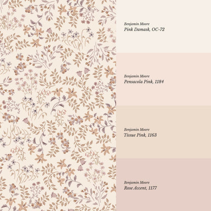 Hazel Wildflowers Warm Sand Wallpaper