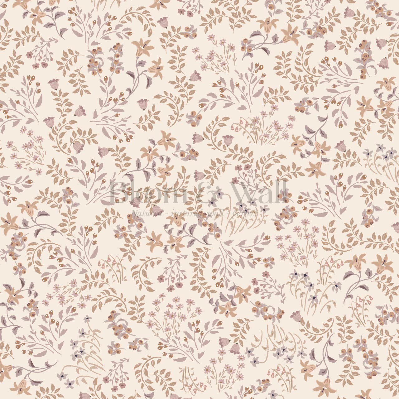 Hazel Wildflowers Warm Sand Wallpaper