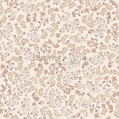 Hazel Wildflowers Warm Sand Wallpaper