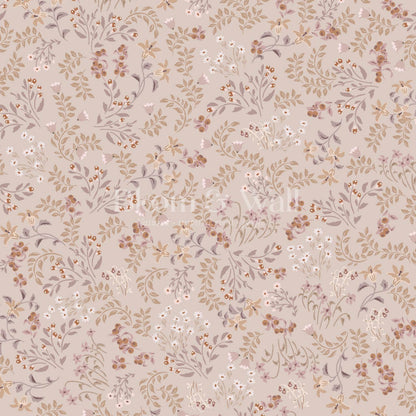 Hazel Wildflowers Rose Dust Wallpaper