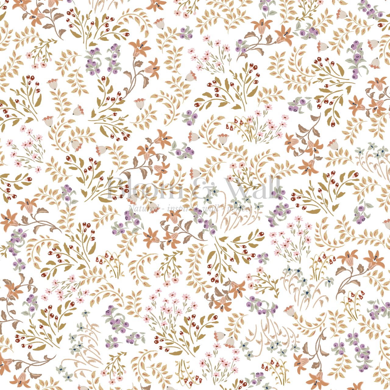 Hazel Wildflowers White Dove Wallpaper