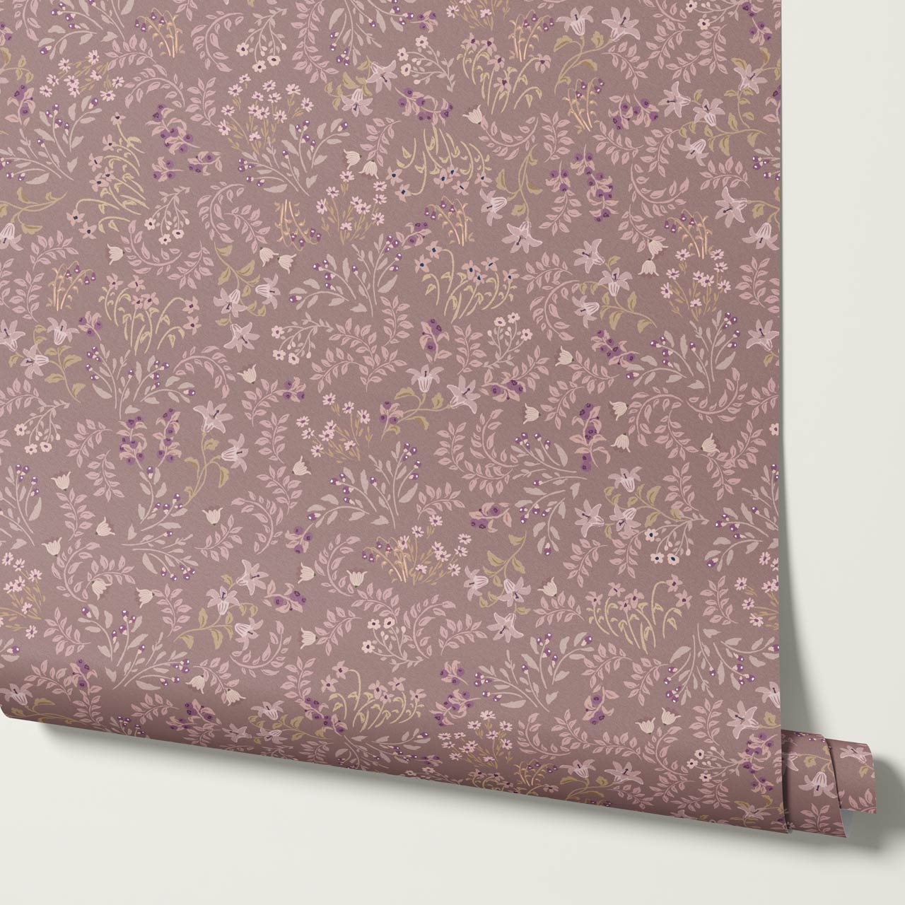 Hazel Wildflowers Mauve Wallpaper