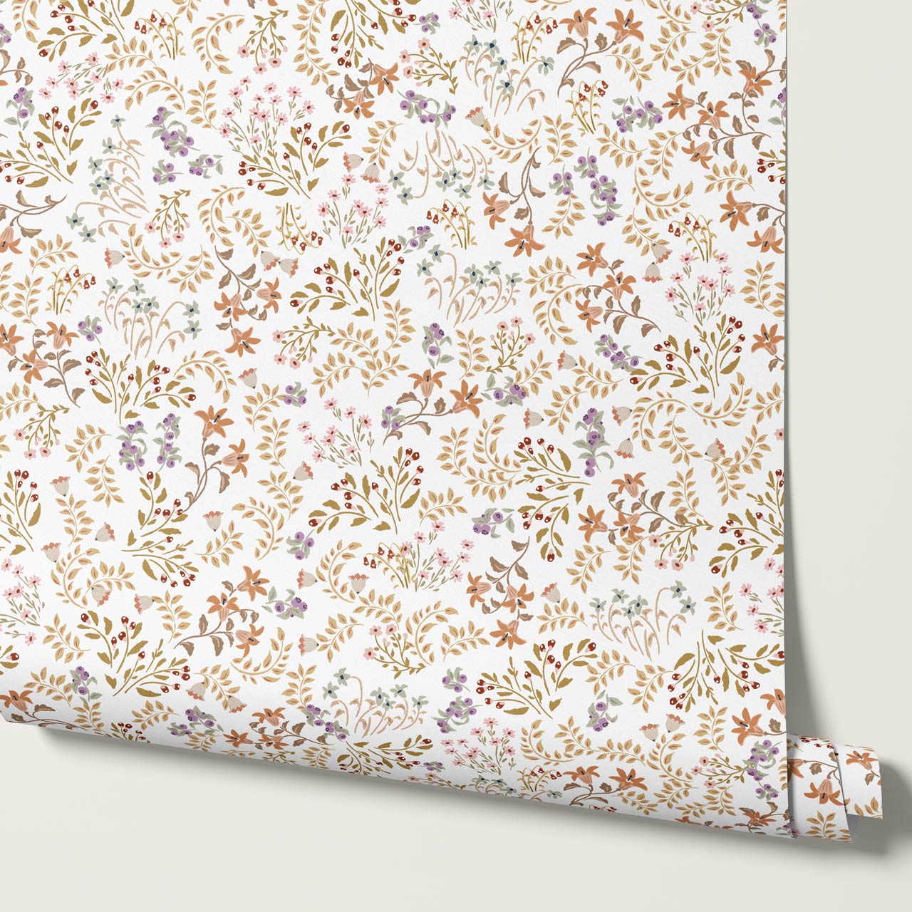 Hazel Wildflowers White Dove Wallpaper