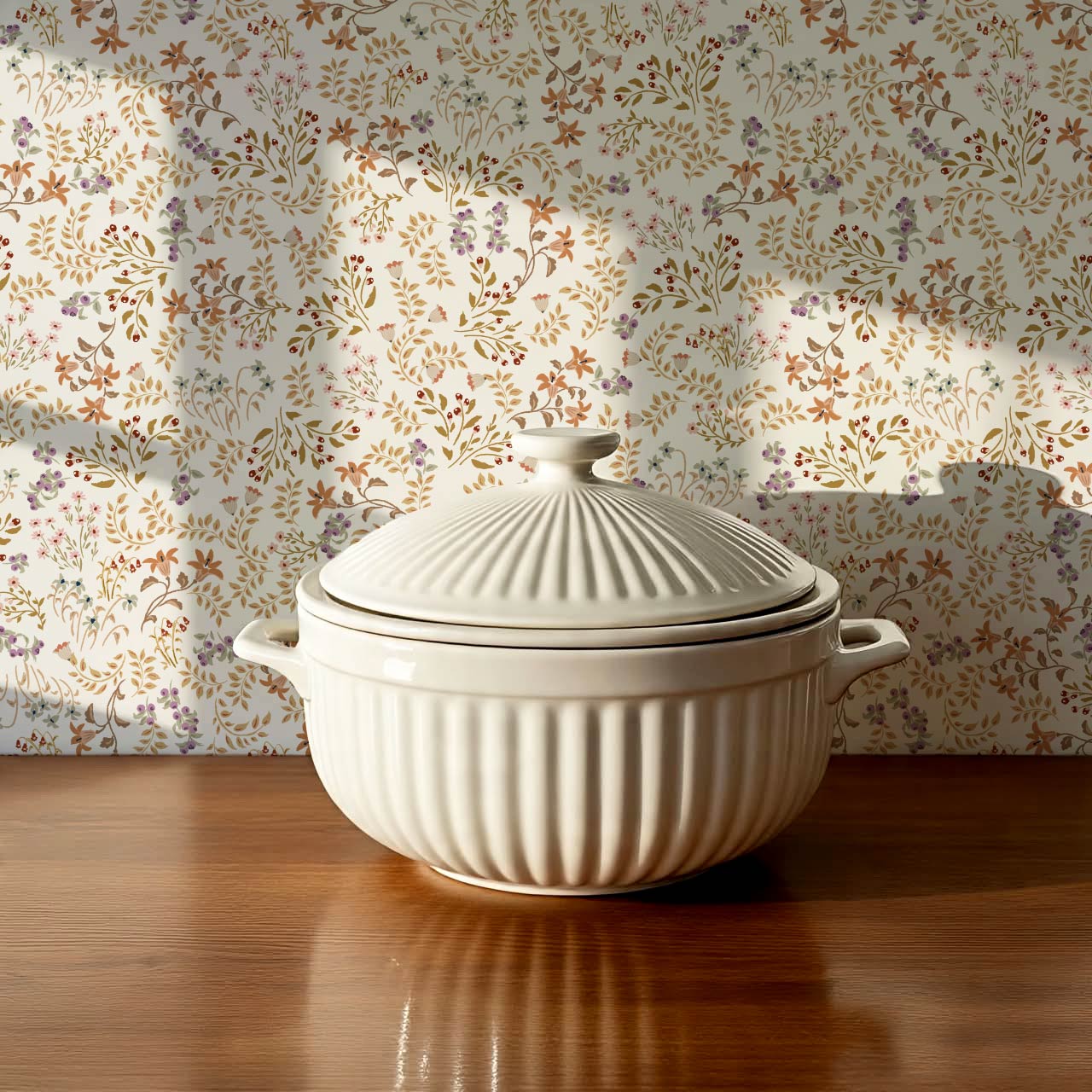 Hazel Wildflowers White Dove Wallpaper