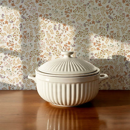 Hazel Wildflowers White Dove Wallpaper