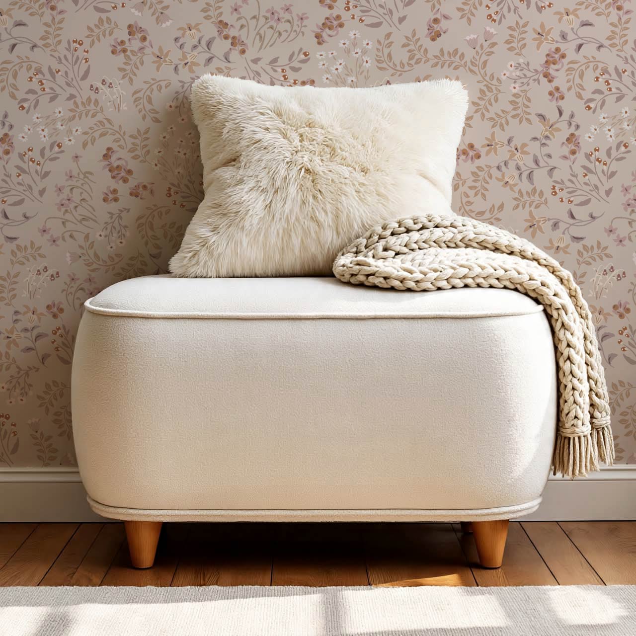 Hazel Wildflowers Rose Dust Wallpaper