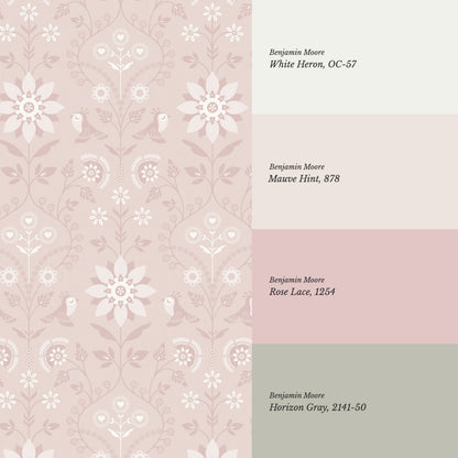 Oaklynn Heartwood Folk Garden Rose Dust Wallpaper