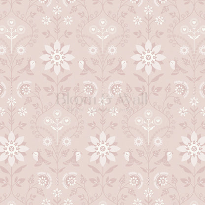 Oaklynn Heartwood Folk Garden Rose Dust Wallpaper