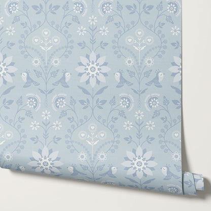 Oaklynn Heartwood Folk Garden Sky Wallpaper