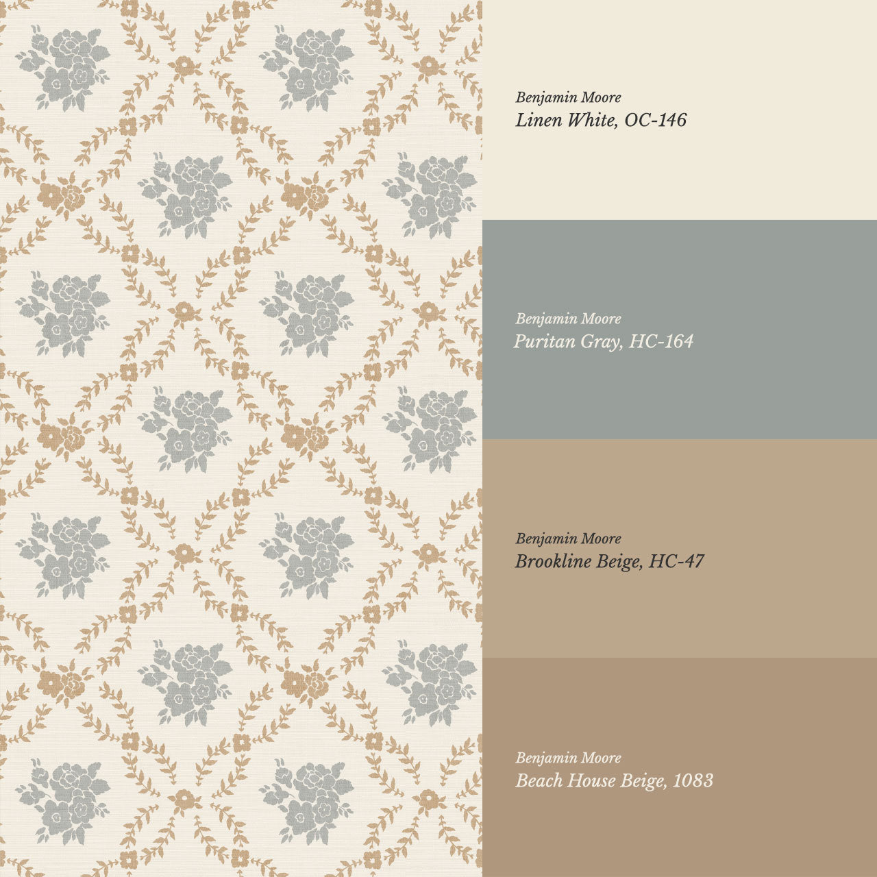Helen Small Florals Neutral Wallpaper