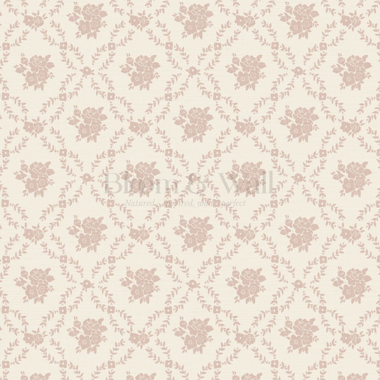 Helen Small Florals Mauve Wallpaper