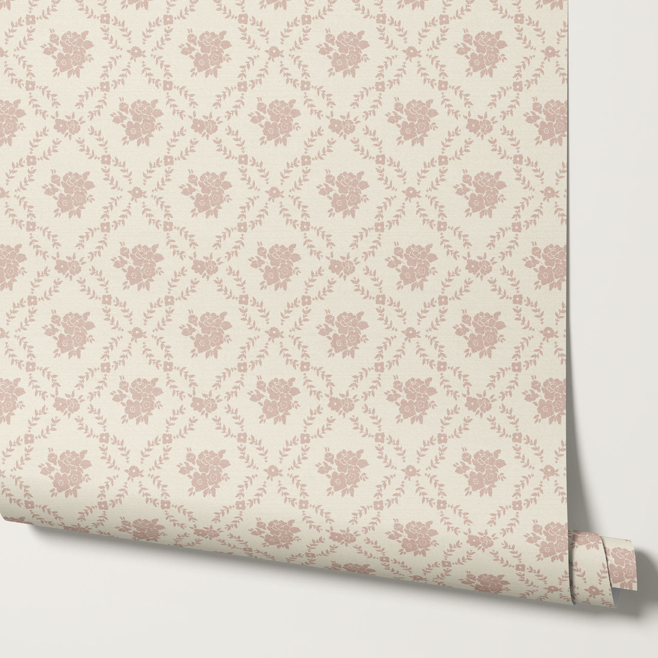 Helen Small Florals Mauve Wallpaper