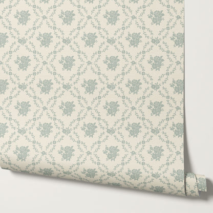 Helen Small Florals Sage Butter Wallpaper