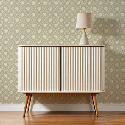 Helen Small Florals Green Olive Wallpaper