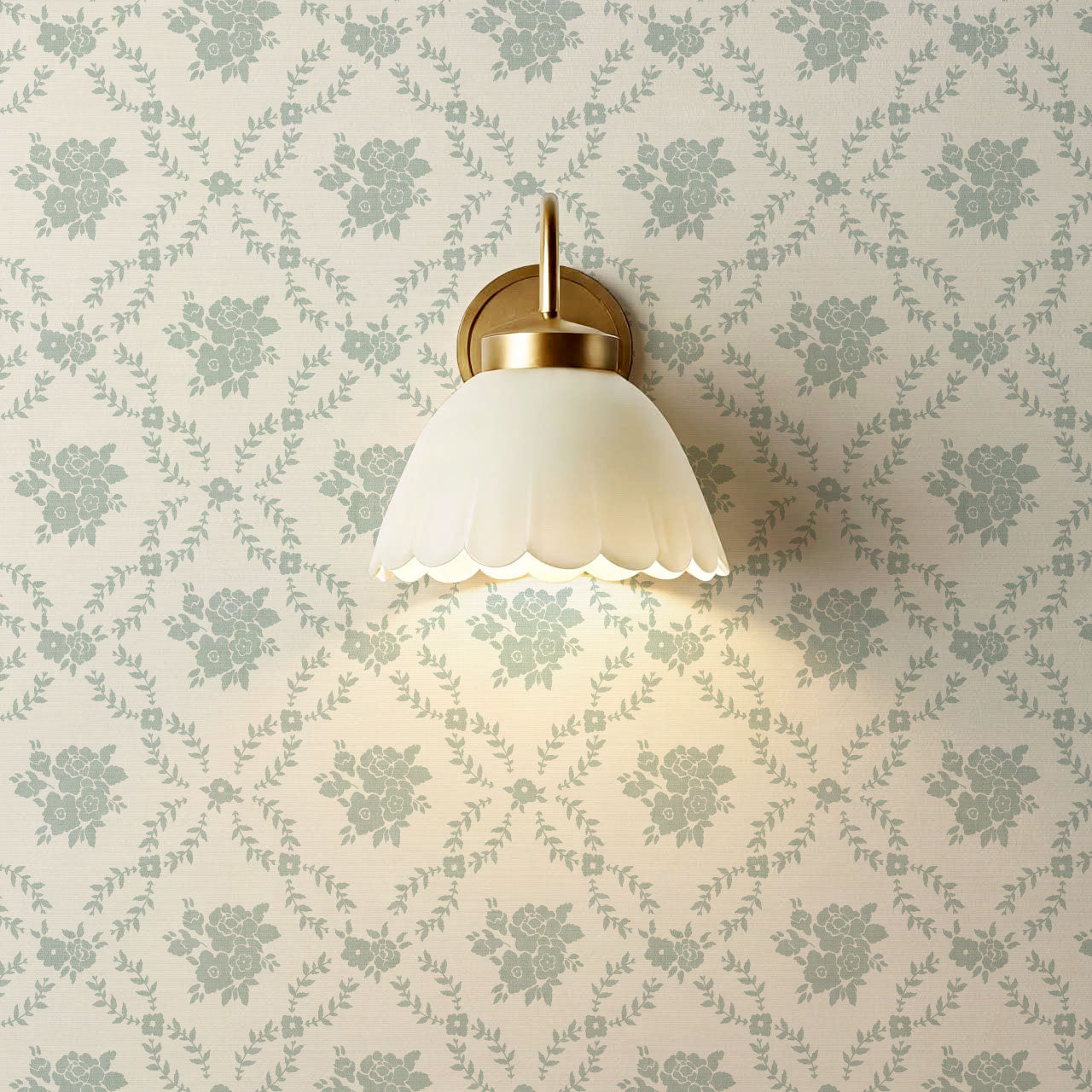 Helen Small Florals Sage Butter Wallpaper