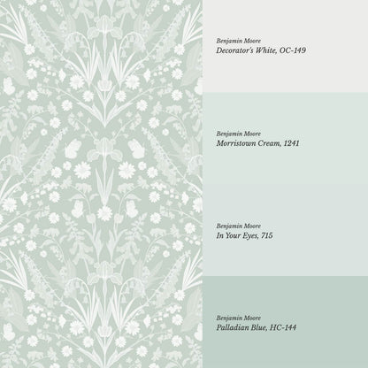 Heli Meadow Florals Soft Green Wallpaper