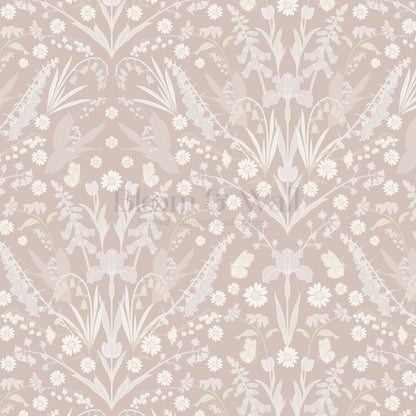 Heli Meadow Florals Dusty Mauve Wallpaper