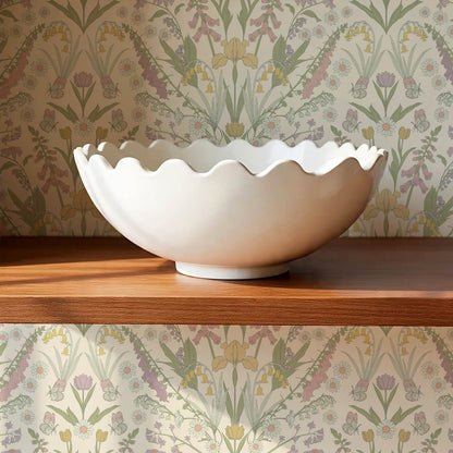 Heli Meadow Florals Cream Pastel Wallpaper