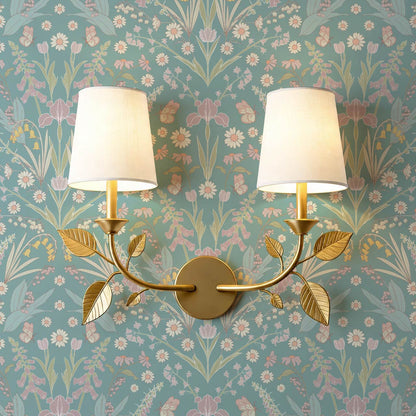 Heli Meadow Florals Jade Blush Wallpaper