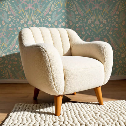 Heli Meadow Florals Jade Blush Wallpaper