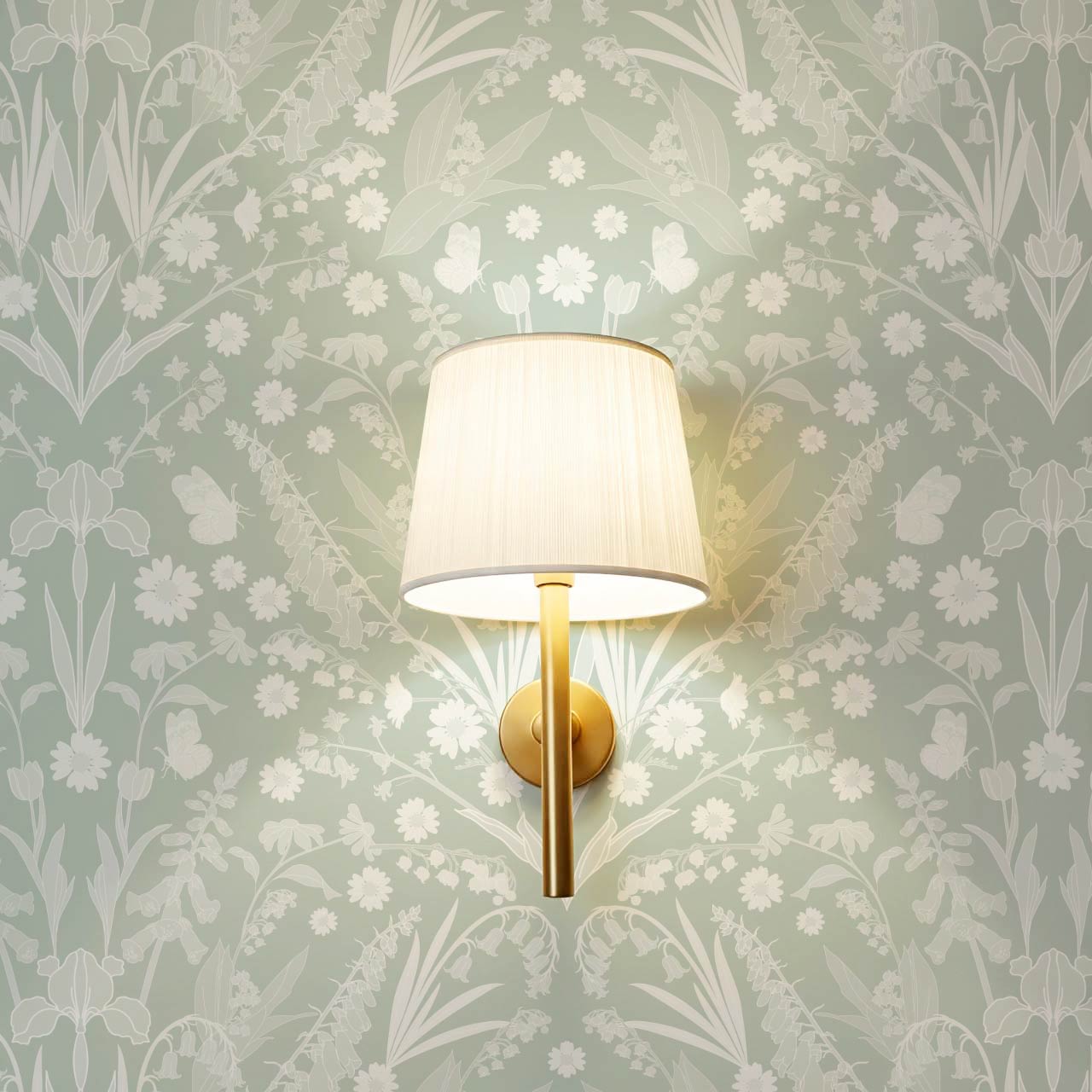 Heli Meadow Florals Soft Green Wallpaper
