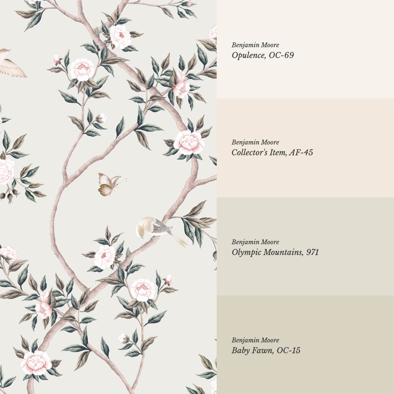 Hemma Porcelain Orchard Chinoiserie Ivory Pastel Wallpaper
