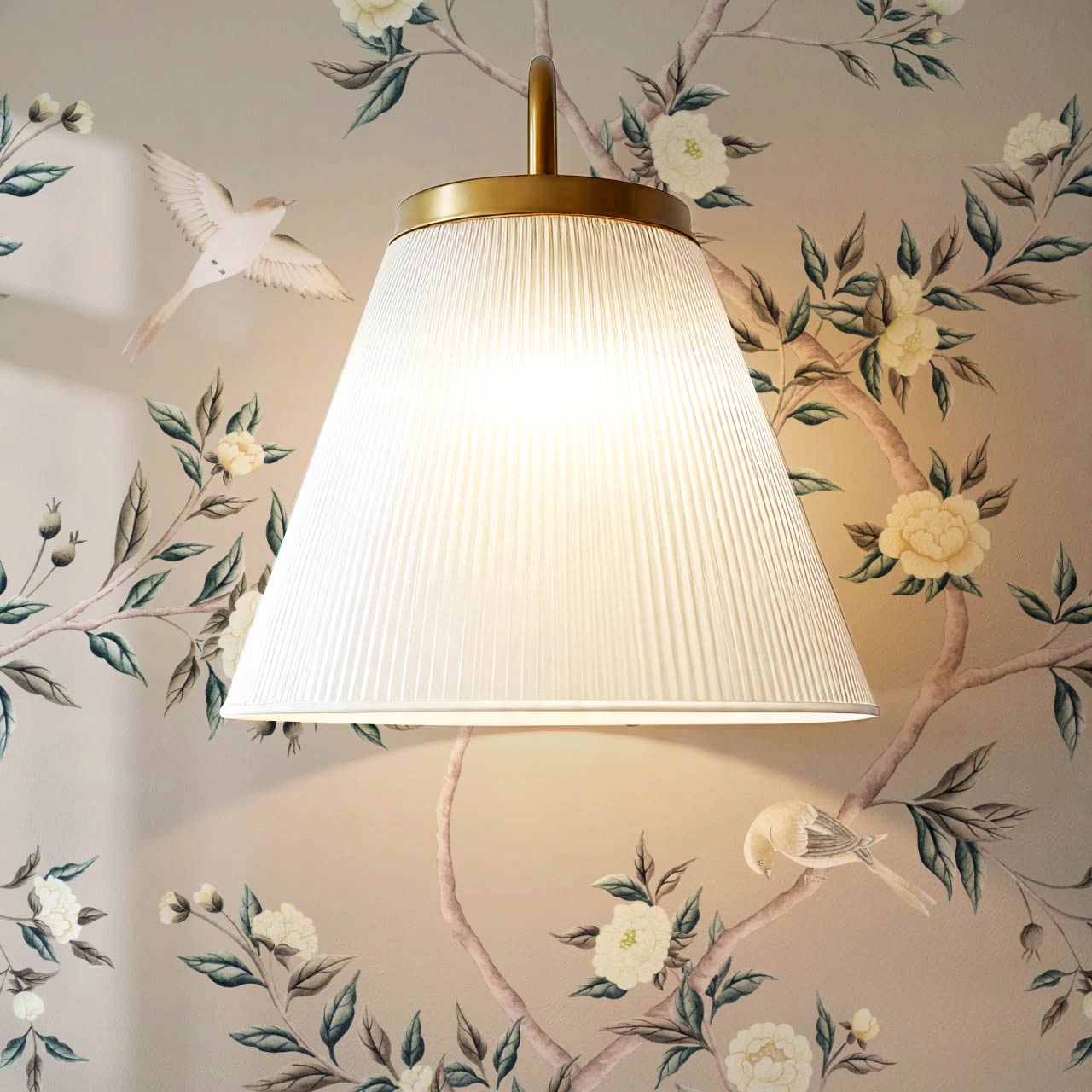 Hemma Porcelain Orchard Chinoiserie Taupe Stone Pearl Wallpaper