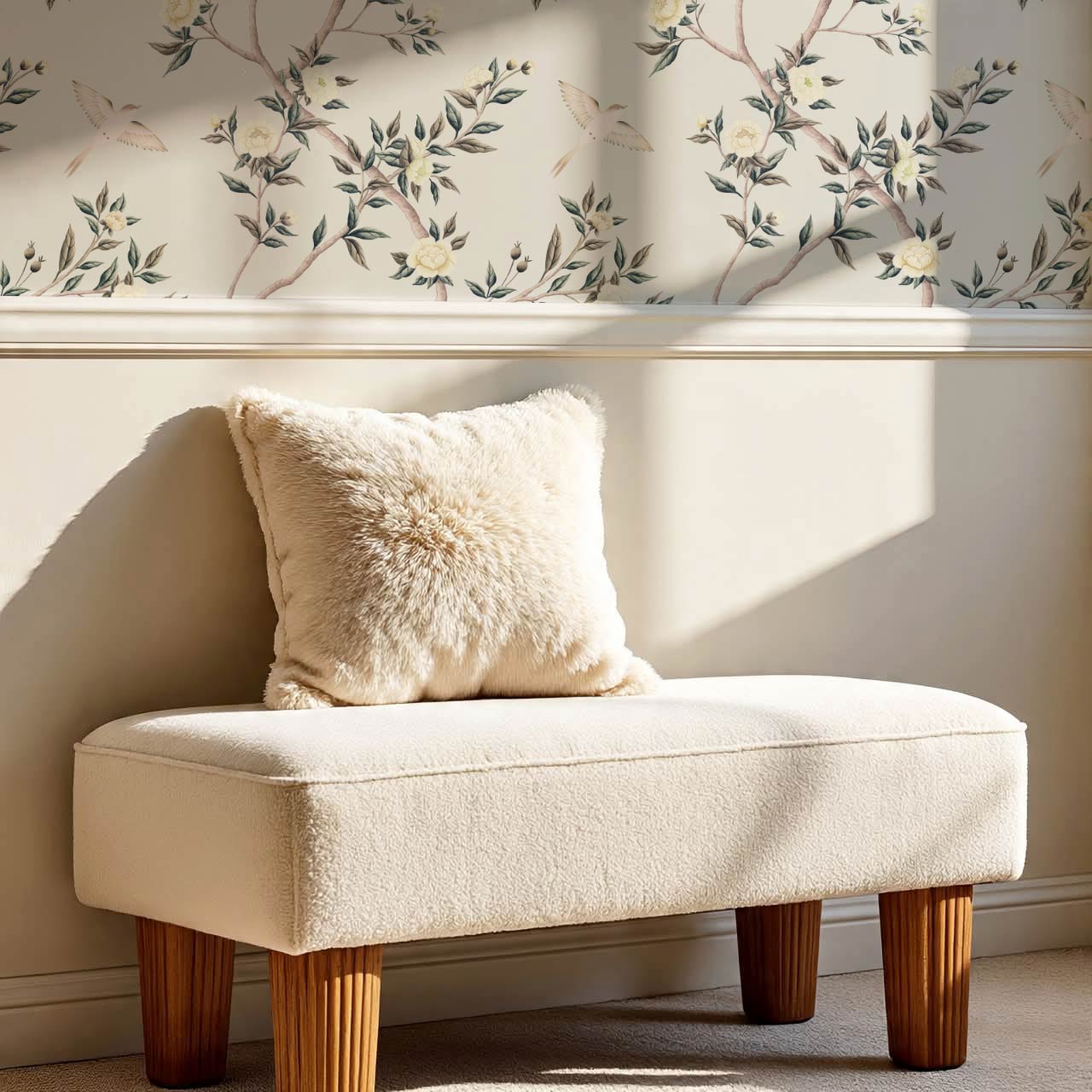 Hemma Porcelain Orchard Chinoiserie Ivory Pearl Wallpaper