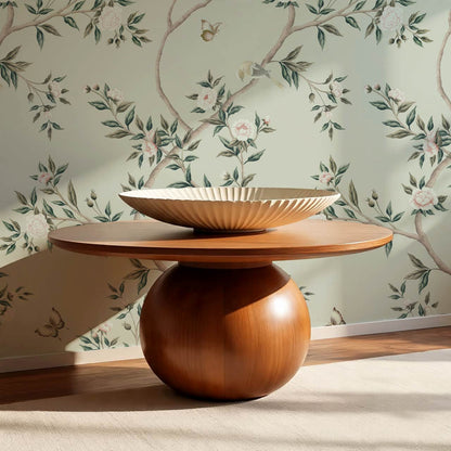 Hemma Porcelain Orchard Chinoiserie Sage Green Wallpaper