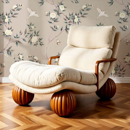 Hemma Porcelain Orchard Chinoiserie Taupe Stone Pearl Wallpaper