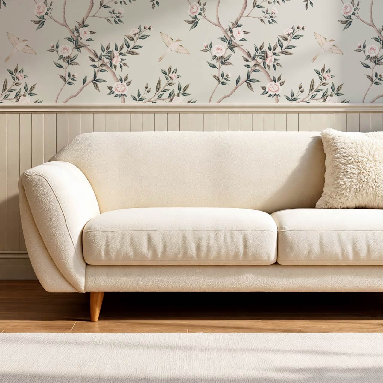 Hemma Porcelain Orchard Chinoiserie Ivory Pastel Wallpaper