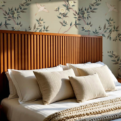 Hemma Porcelain Orchard Chinoiserie Soft Sage Ivory Wallpaper