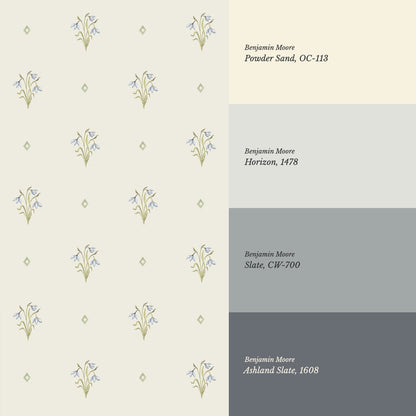 Hope Snowdrop Blue Cream Wallpaper