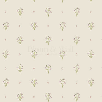 Hope Snowdrop Beige Pink Wallpaper