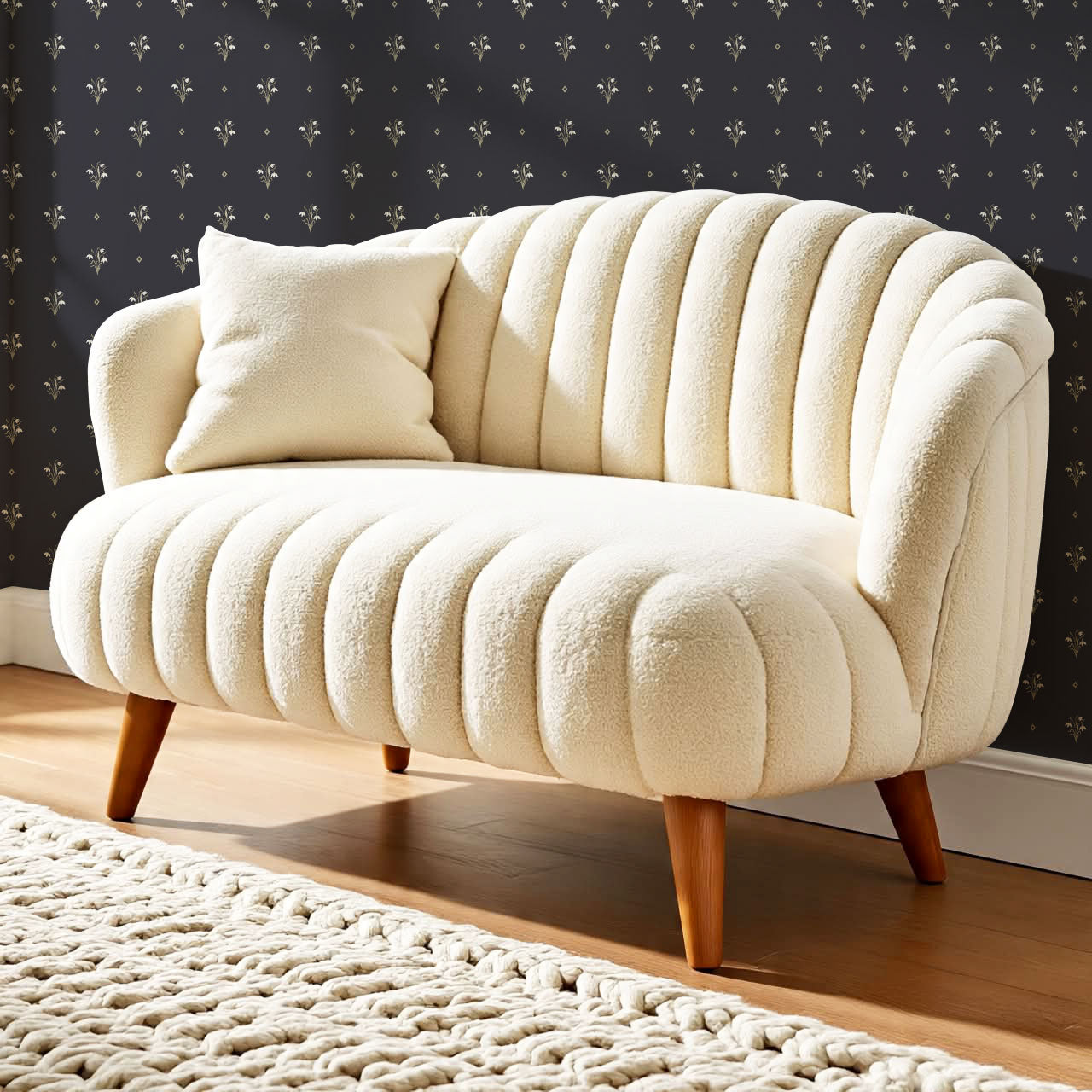 Hope Snowdrop Navy Wallpaper