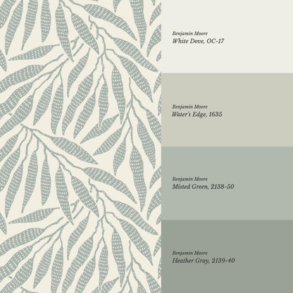 Hortensia Bamboo Tranquility Ivory Sage Wallpaper