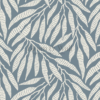Hortensia Bamboo Tranquility Blue Gray Ivory Wallpaper