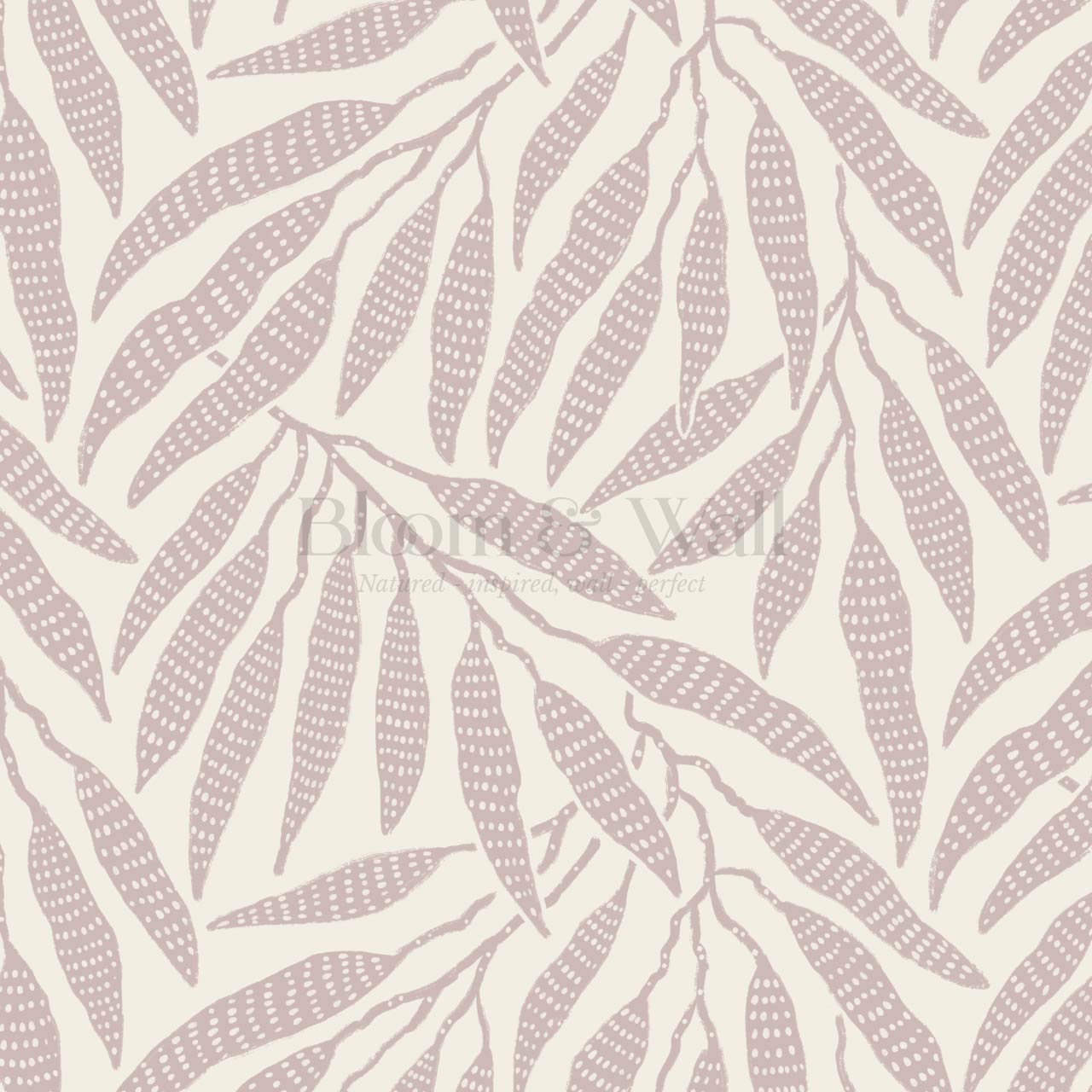Hortensia Bamboo Tranquility Ivory Dusty Rose Wallpaper
