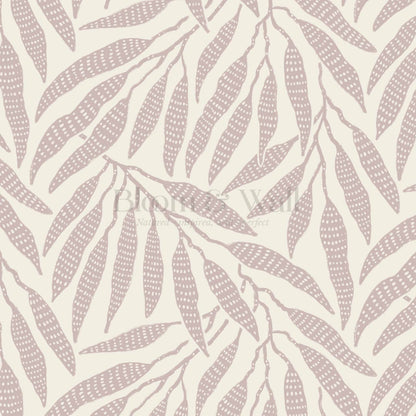 Hortensia Bamboo Tranquility Ivory Dusty Rose Wallpaper